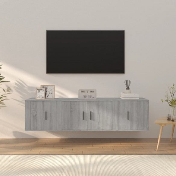 Ensemble de meubles TV 3 pcs Sonoma gris Bois d'ingénierie