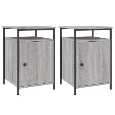 Tables de chevet 2 pcs sonoma gris 40x42x60cm bois d'ingénierie 2
