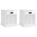 Tables de chevet 2 pcs blanc brillant 43x36x50 cm