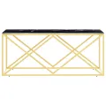 Table basse 110x45x45 cm acier inoxydable et verre