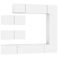 Ensemble de meubles TV 7 pcs Blanc Bois d'ingénierie