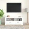 Meuble TV Blanc brillant 100x35x40 cm Bois d'ingénierie