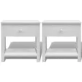 Table de chevet 2 pcs Bois Blanc