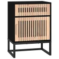 Tables de chevet 2 pcs noir 40x30x55,5cm bois ingénierie et fer