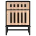 Tables de chevet 2 pcs noir 40x30x55,5cm bois ingénierie et fer