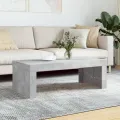 Table basse gris béton 102x50x36 cm bois d'ingénierie