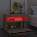 Table de chevet avec lumières LED chêne sonoma 60x35x40 cm