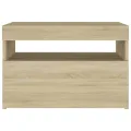 Table de chevet avec lumières LED chêne sonoma 60x35x40 cm