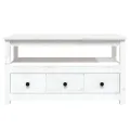 Table basse Blanc 102x49x55 cm Bois massif de pin