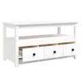 Table basse Blanc 102x49x55 cm Bois massif de pin