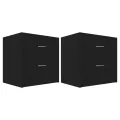 Tables de chevet 2 pcs Noir 40 x 30 x 40 cm Aggloméré