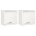 Tables de chevet 2 pcs Blanc 40x30,5x40 cm Bois de pin massif