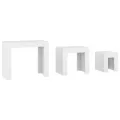 Tables basses gigognes 3 pcs Blanc Aggloméré