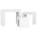 Tables basses gigognes 3 pcs Blanc Aggloméré