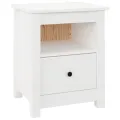 Table de chevet Blanc 40x35x49 cm Bois de pin massif