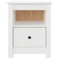 Table de chevet Blanc 40x35x49 cm Bois de pin massif