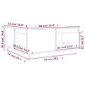 Table basse Noir 80x81x36,5 cm Bois massif de pin