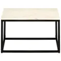 Table basse Blanc 60x60x35 cm Pierre véritable texture marbre