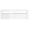 Meuble TV avec lumières LED blanc brillant 120x35x40 cm