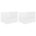 Tables de chevet 2 pcs Blanc brillant 40 x 30 x 30 cm Aggloméré