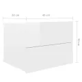 Tables de chevet 2 pcs Blanc brillant 40 x 30 x 30 cm Aggloméré
