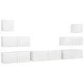 Ensemble de meuble TV 7 pcs Blanc Aggloméré