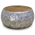 Table basse Aluminium Teck 60 x 60 x 30 cm
