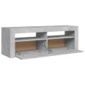 Meuble TV avec lumières LED gris béton 120x35x40 cm