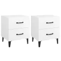 Tables de chevet 2 pcs Blanc 40x35x47,5 cm