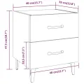 Tables de chevet 2 pcs Blanc 40x35x47,5 cm