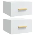 Tables de chevet murales 2 pcs blanc brillant 35x35x20 cm