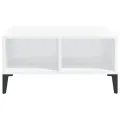 Table basse Blanc brillant 60x60x30 cm Aggloméré