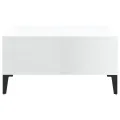 Table basse Blanc brillant 60x60x30 cm Aggloméré