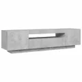 Meuble TV avec lumières LED gris béton 160x35x40 cm