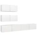 Ensemble de meuble TV 4 pcs Blanc Aggloméré