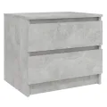 Tables de chevet 2 pcs Gris béton 50x39x43,5 cm Aggloméré