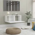 Meuble TV Blanc 80x30x30 cm Bois d'ingénierie