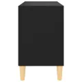 Meuble TV avec pieds en bois massif Noir 69,5x30x50 cm