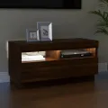 Meuble TV avec lumières LED chêne marron 80x35x40 cm