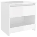 Tables de chevet 2 pcs Blanc brillant 40x30x39 cm Aggloméré
