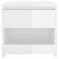 Tables de chevet 2 pcs Blanc brillant 40x30x39 cm Aggloméré