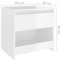 Tables de chevet 2 pcs Blanc brillant 40x30x39 cm Aggloméré