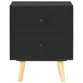 Tables de chevet 2 pcs Noir 40 x 30 x 50 cm Pin massif