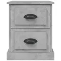 Table de chevet gris béton 39x39x47,5 cm bois d'ingénierie