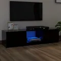 Meuble TV avec lumières LED noir 140x40x35,5 cm
