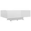Table basse Blanc brillant 85x55x31 cm Aggloméré