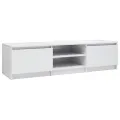 Meuble TV Blanc brillant 140x40x35,5 cm Aggloméré