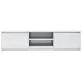 Meuble TV Blanc brillant 140x40x35,5 cm Aggloméré