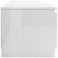 Meuble TV Blanc brillant 140x40x35,5 cm Aggloméré