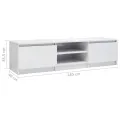 Meuble TV Blanc brillant 140x40x35,5 cm Aggloméré